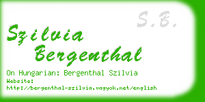 szilvia bergenthal business card